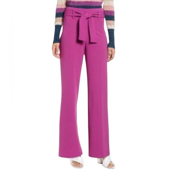 Leith Pants - Leith Plum Purple Paperbag Waist Wide Leg Tie Pants Maximalist Vibrant Work wear
